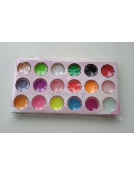 Ακρυλική σκόνη για διακόσμηση νυχιών (Σετ 18 χρωμάτων)-2gr