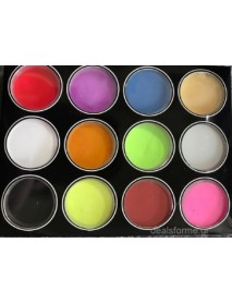 Ακρυλική σκόνη για διακόσμηση νυχιών (Σετ 12 χρωμάτων)-2gr